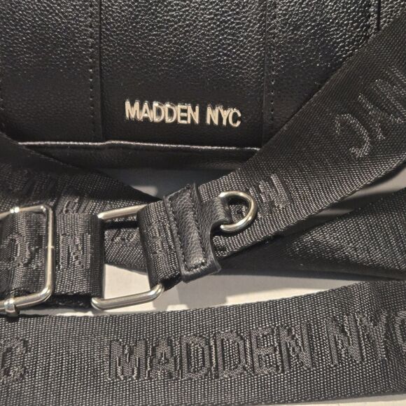 Madden NYC Black Satchel Top Handle Bag with Detachable Strap & Coin Purse - Picture 2 of 9